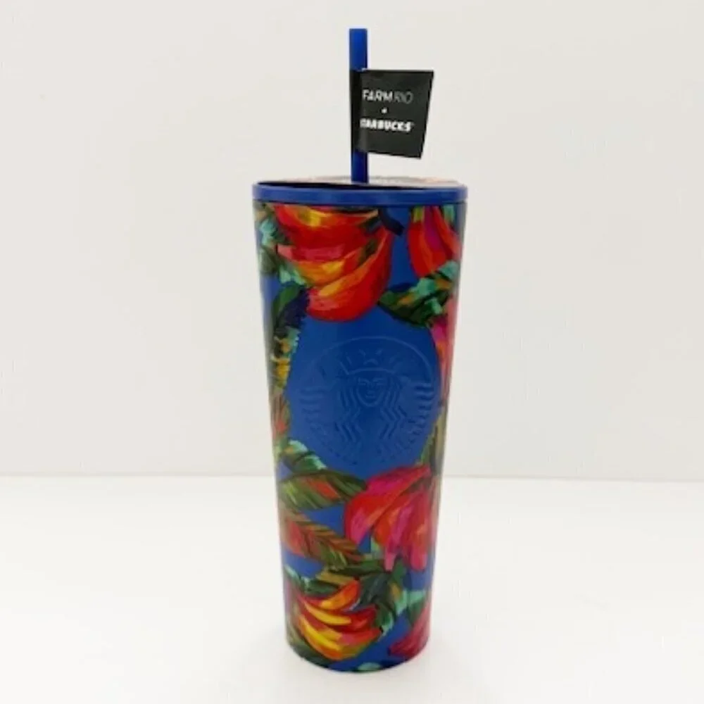 Starbucks Farm Rio Summer 2025 Red Blue Banana Cup Tumbler Venti 24 oz